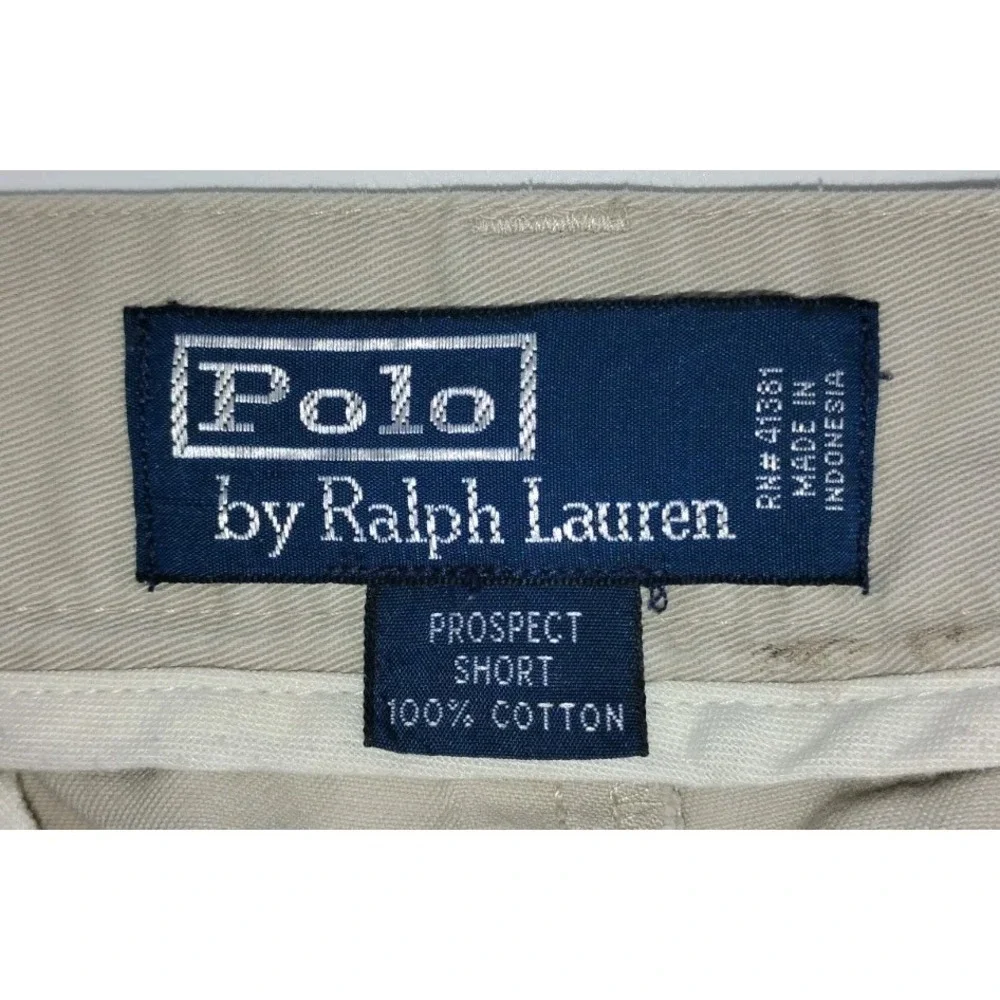 Polo by Ralph Lauren Prospect Short Mens 32 Khaki Tan Flat Front 9in Inseam